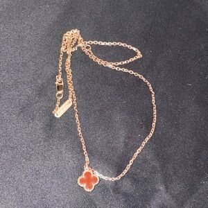 Rose gold plated lucky clover necklace